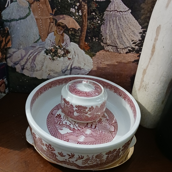 🍅🥣Walker China Heavy Vintage Serving. 🏕 Bowl&Gravy Bowl🥣Made in U.S.A. - Picture 2 of 13